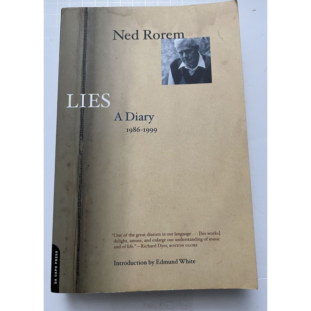 Ned Rorem "Lies: A Diary 1986-1999" Paperback‎ Book